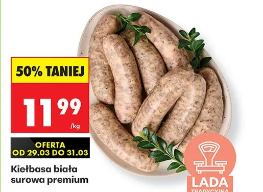 Kiełbasa biała surowa premium promocja w Biedronka
