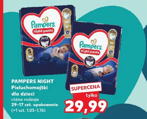 Pieluchomajtki dla dzieci Pampers Night promocja w Kaufland