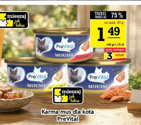 Karma mus dla kota PreVital Mousse promocja w Gram Market