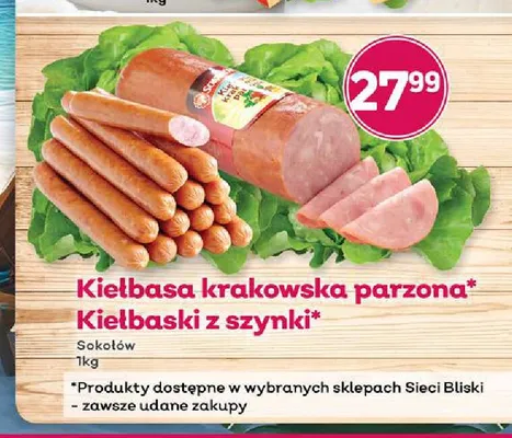 Kiełbasa krakowska parzona Sokołów promocja w Bliski