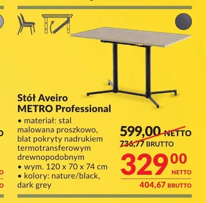 Stół Aveiro Metro Professional promocja w Makro