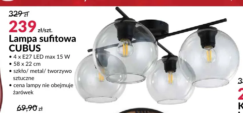 Lampa sufitowa Cubus promocja w Salony Agata