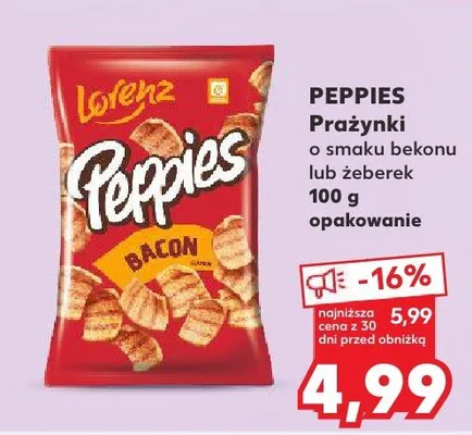 Prażynki o smaku bekonu lub zeberek promocja w Kaufland