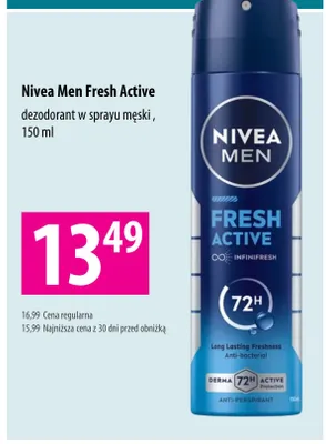 Dezodorant w sprayu męski Nivea Men Fresh Active promocja w Hebe