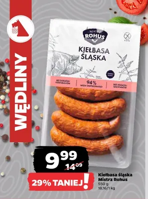 Kiełbasa śląska Mistrz Rohus promocja w Netto
