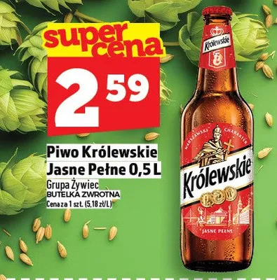 Piwo Królewskie Jasne Pełne 0,5l promocja w TOPAZ