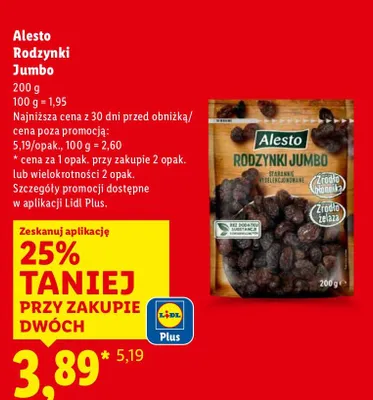 Rodzynki Jumbo promocja w Lidl