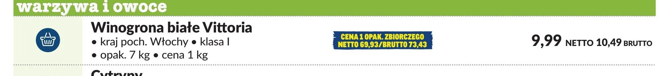Winogrona białe Vittoria promocja w Makro