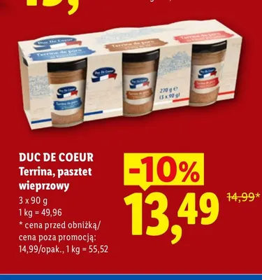 Terrina pasztet wieprzowy Duc De Coeur promocja w Lidl