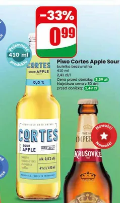 Piwo bezalkoholowe Cortes Apple Sour promocja w Dino