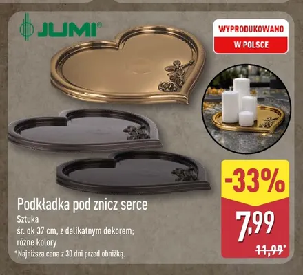 Podkładka pod znicz serce Jumi promocja w Aldi
