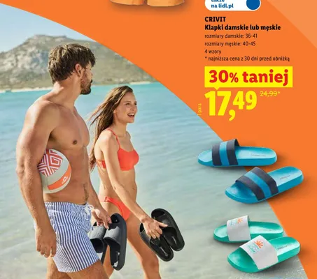 Klapki męskie CRIVIT promocja w Lidl