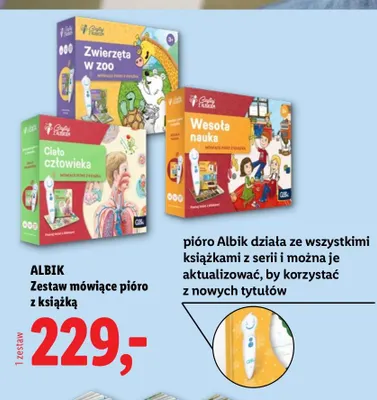 Zestaw mówiące pióro z książką Ciało człowieka Albik promocja w Lidl