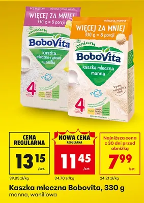 Kaszka mleczno-ryżowa waniliowa promocja w Biedronka