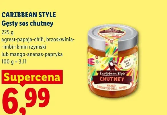 Gęsty sos chutney Caribbean Style promocja w Lidl
