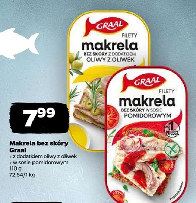 Filety z makreli bez skóry w sosie pomidorowym Graal promocja w Netto