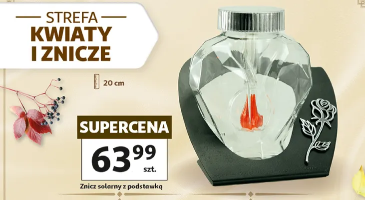 Znicz solarny z podstawką promocja w Auchan