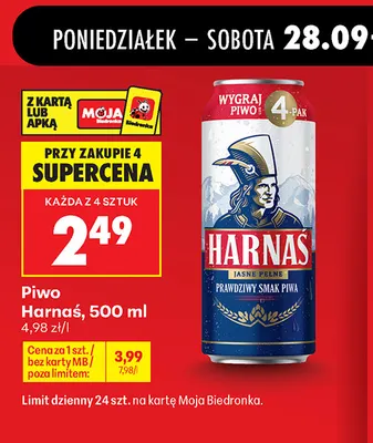 Piwo Harnaś promocja w Biedronka