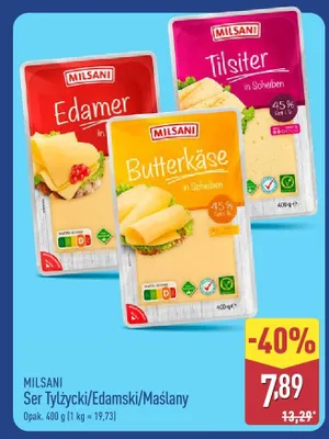 Ser Tylżycki Milsani w plastrach promocja w Aldi