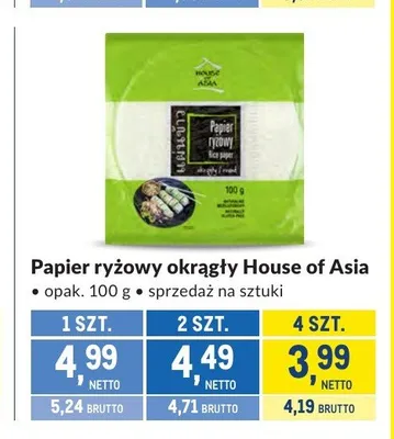 Papier ryżowy okrągły House of Asia promocja w Makro