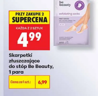 Skarpetki złuszczające do stóp Be Beauty 1 para promocja w Biedronka