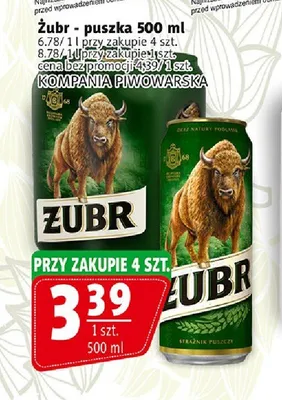 Piwo Żubr promocja w Prim Market