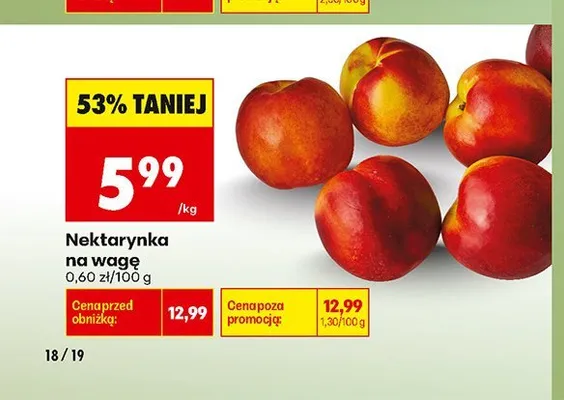 Nektarynki promocja w Biedronka