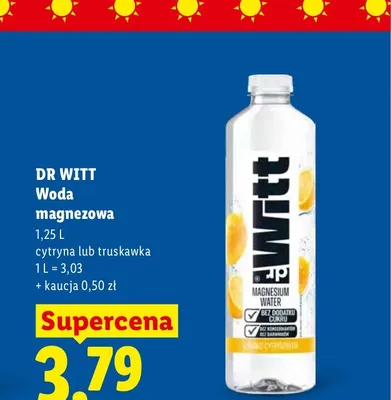 Woda magnezowa Dr Witt cytryna promocja w Lidl