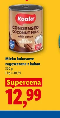 Mleko kokosowe zagęszczone z kakao Koala promocja w Lidl