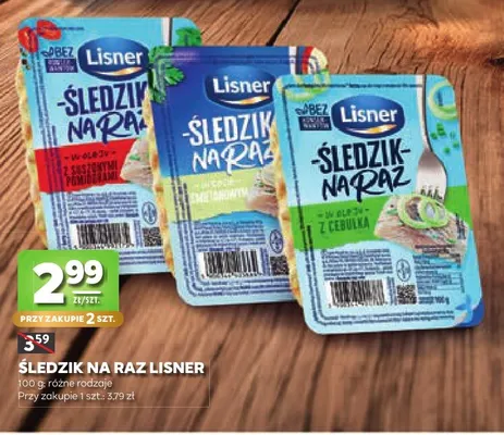 Śledzik na raz w oleju z cebulką Lisner promocja w Stokrotka