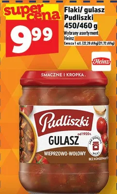 Flaki/gulasz Pudliszki 450/460 g wybrane rodzaje promocja w TOPAZ