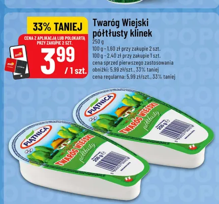 Twaróg Wiejski półtłusty klinek Piątnica promocja w POLOmarket