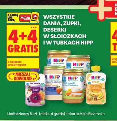 Deserek dla dzieci w tubce HiPP Smoothie Jabłka Gruszki Jagody promocja w Biedronka