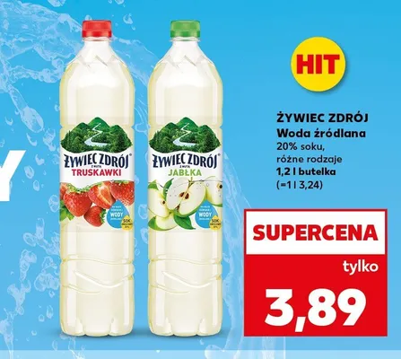Woda źródlana Żywiec Zdrój z nutą jabłka promocja w Kaufland