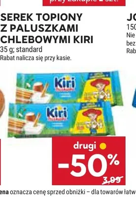 Serek topiony z paluszkami chlebowymi Kiri promocja w Stokrotka