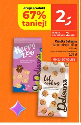 Ciastka kruche z czekoladą Delisana Lil' Cookies promocja w Dealz