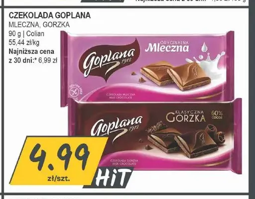 Czekolada mleczna Goplana promocja w Słoneczko