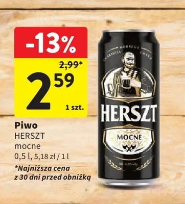 Piwo Herszt Mocne 500ml promocja w Intermarche
