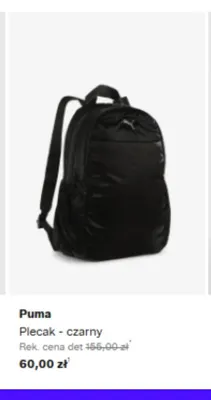 Plecak Puma czarny promocja w Lounge by Zalando