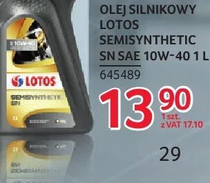 Olej silnikowy Lotos Semisynthetic SN SAE 10W-40 1 L promocja w Selgros