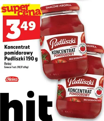 Koncentrat pomidorowy Pudliszki promocja w TOPAZ