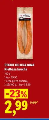 Kiełbasa krucha Pikok Od Krajana promocja w Lidl