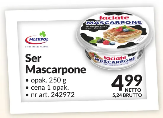 Ser Mascarpone Łaciate promocja w Makro