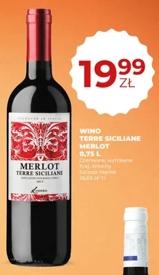 Wino Terre Siciliane Merlot promocja w Duży Ben