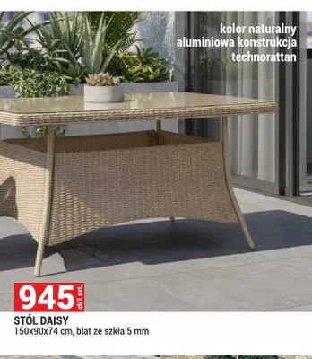 Stół Daisy 150x90x74cm promocja w Merkury Market