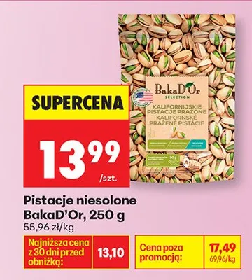 Pistacje niesolone  promocja w Biedronka