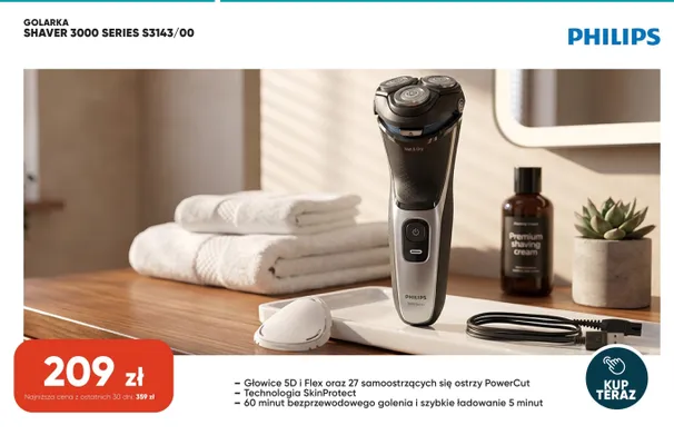 Golarka Philips Shaver 3000 Series promocja w Max Elektro