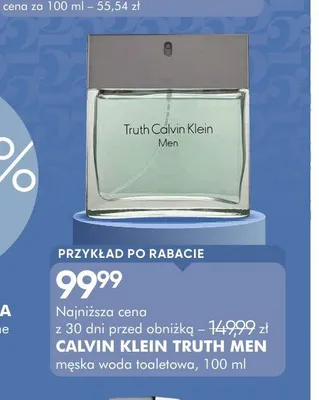 Woda toaletowa męska Calvin Klein Truth Men promocja w Super-Pharm