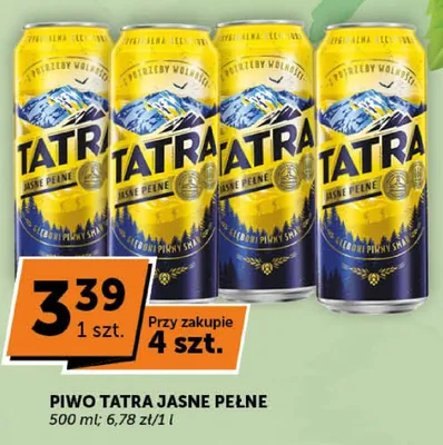 Piwo Tatra Jasne Pełne promocja w Groszek