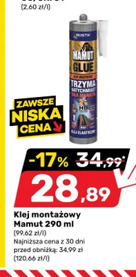 Klej montażowy Bostik Mamut Glue promocja w Bricomarche